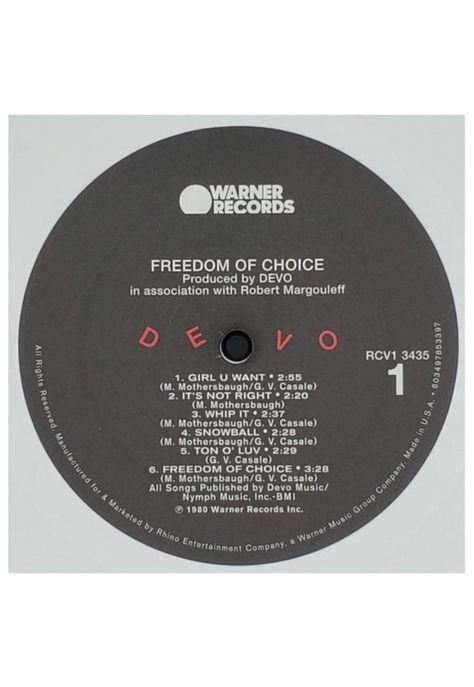 DEVO - FREEDOM OF CHOICE (WHITE VINYL) | VINILO-3