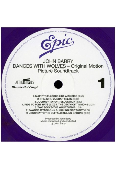 DANCE WITH THE WOLVES - SOUNDTRACK VINILO-2