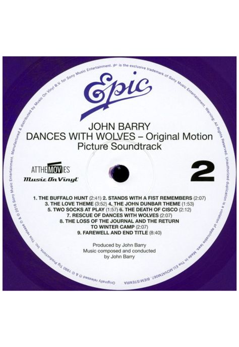 DANCE WITH THE WOLVES - SOUNDTRACK VINILO-3