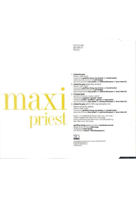 MAXI PRIEST - CLOSE TO YOU | CD SINGLE USADO-1