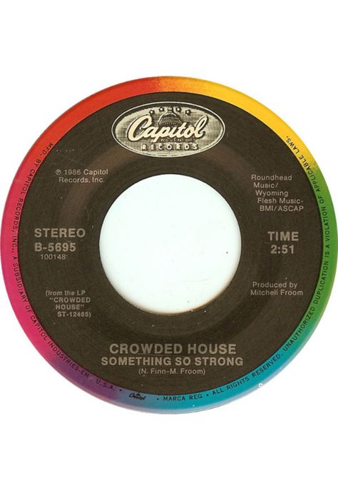 CROWDED HOUSE - SOMETHING SO STRONG | 7" SINGLE VINILO USADO-1