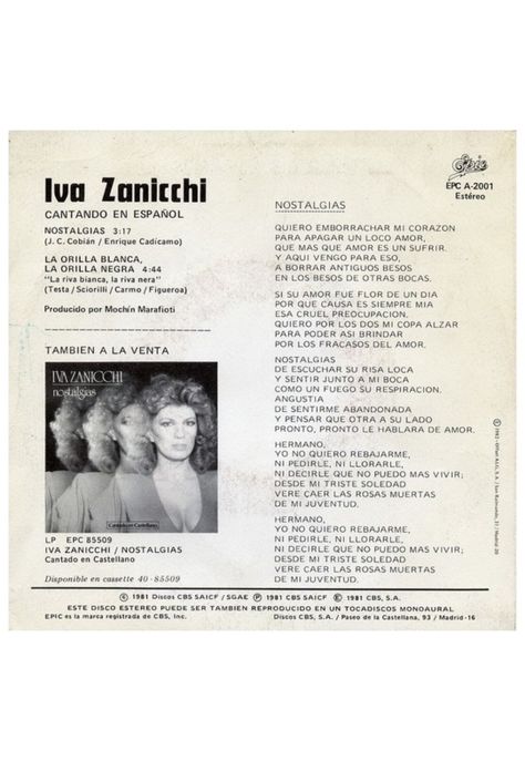 IVA ZANICCHI - NOSTALGIAS | 7" SINGLE VINILO USADO-1