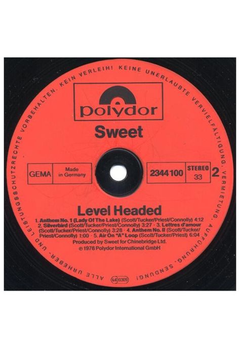 SWEET - LEVEL HEADED | VINILO USADO-4