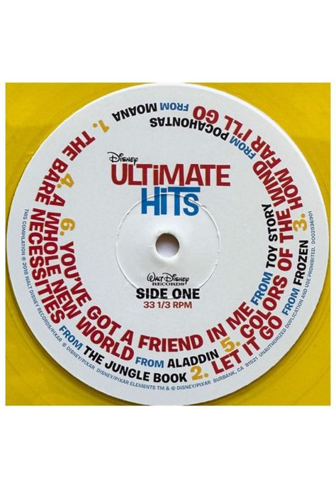 DISNEY ULTIMATE HITS - VARIOUS ARTISTS (TRANSLUCENT YELLOW VINYL) | VINILO-2