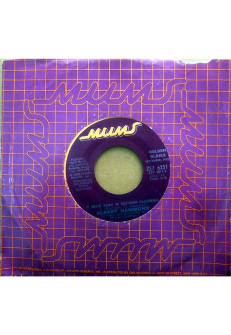 ALBERT HAMMOND - IT EVER RAINS IN SOUTHERN CALIFORNIA | 7" SINGLE VINILO USADO-0