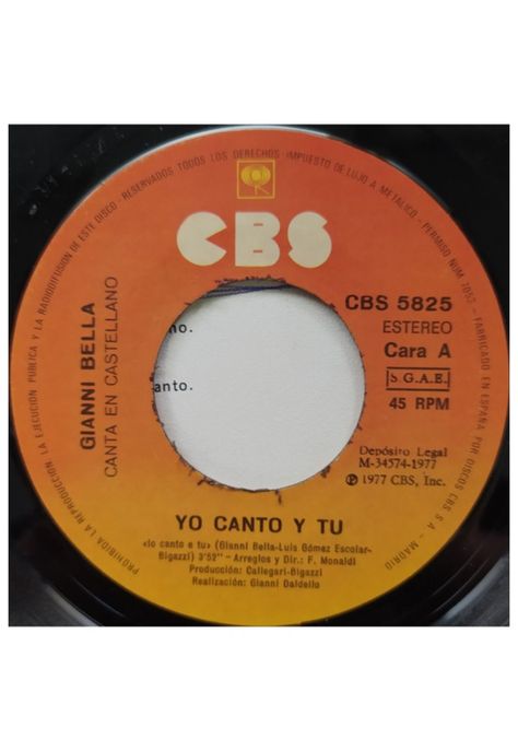 GIANNI BELLA - YO CANTO Y TU (EN ESPAÑOL) | 7" SINGLE VINILO USADO-2