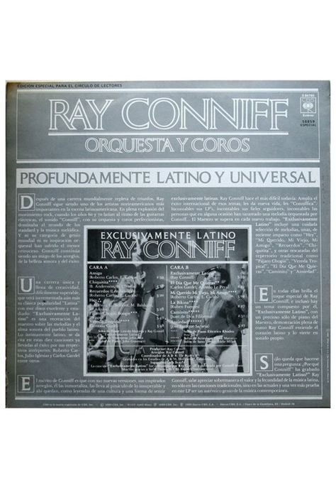 RAY CONNIFF - EXCLUSIVAMENTE LATINO | VINILO USADO-1