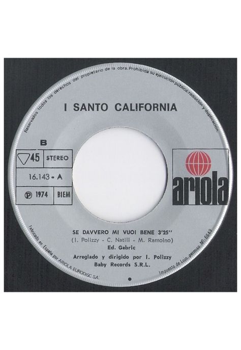 I SANTO-CALIFORNIA - TORNERÓ | 7" SINGLE VINILO USADO-3