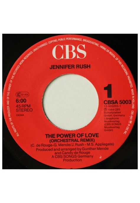 JENNIFER RUSH - THE POWER OF LOVE (ORCHESTRAL Remix) | 7" SINGLE USADO-2