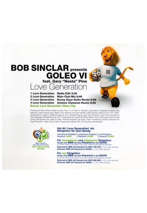 BOB SINCLAR  - LOVE GENERATION | CD SINGLE USADO-1