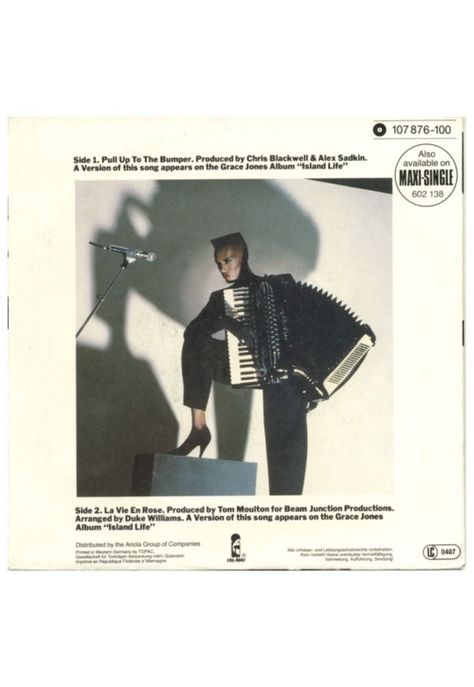 GRACE JONES - PULL UP TO THE BUMPER | 7'' SINGLE VINILO USADO-1