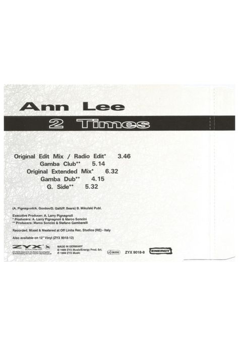ANN LEE - 2 TIMES | CD SINGLE USADO-1