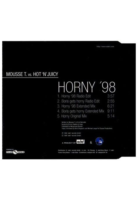 MOUSSE T V/S HOT 'N' JUICY - HORNY'98 | CD SINGLE USADO-1