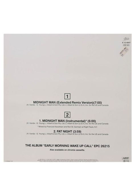 FLASH AND THE PAN - MIDNIGHT MAN (EXTENDED REMIX VERSION) | 12" MAXI SINGLE USADO-1