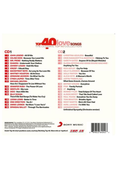 LOVE SONGS  - TOP 40 - LOVE SONGS (2CD) | CD-1