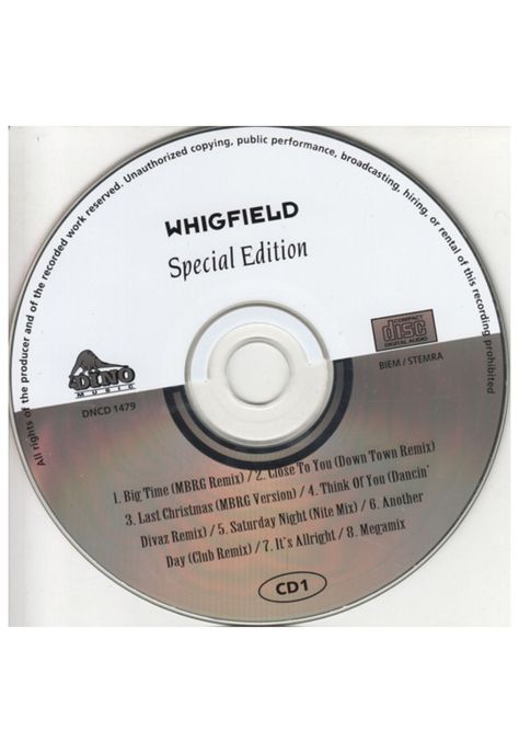 WHIGFIELD - SPECIAL EDITION (2CD) | CD USADO-3