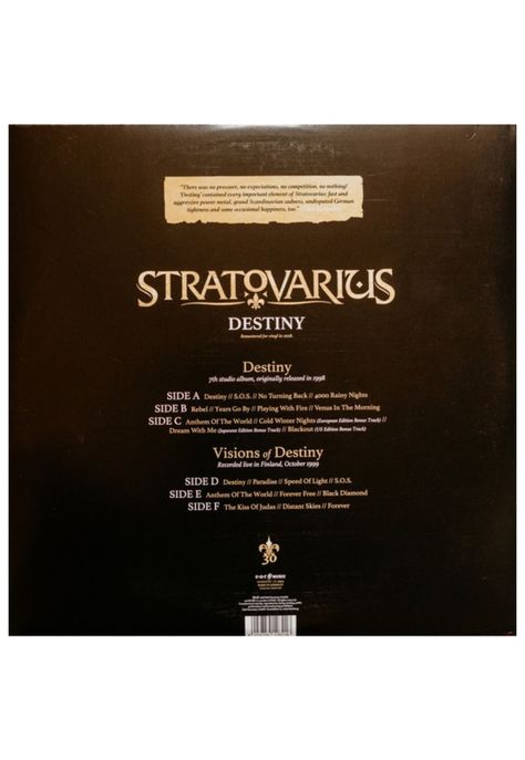 STRATOVARIUS - DESTINY (3LP) | VINILO-1