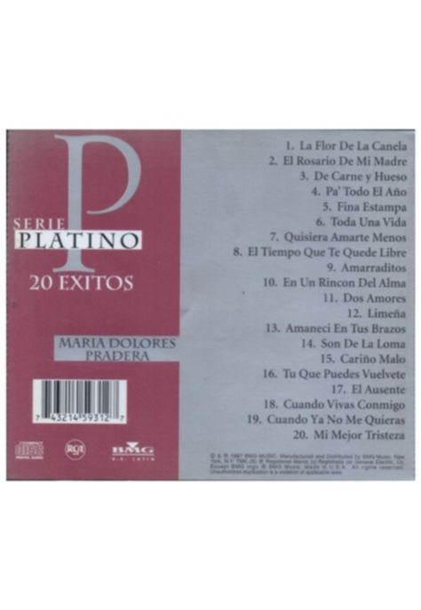 MARIA DOLORES PRADERAS - SERIE PLATINO: 20 EXITOS (CD)-1