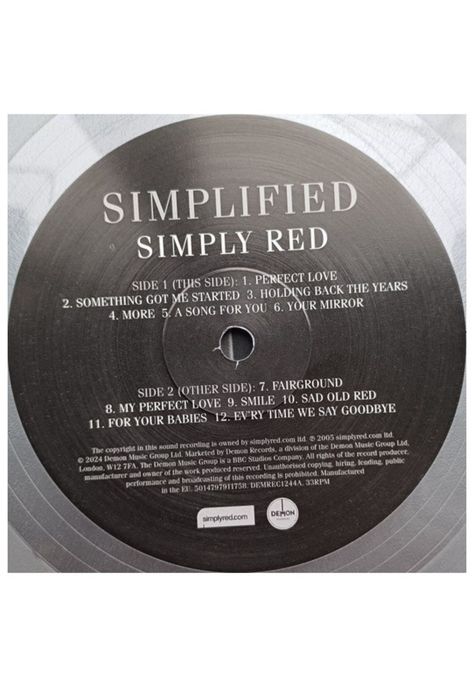 SIMPLY RED - SIMPLIFIED (ANNIVERSARY LTD EDITION) (SILVER VINYL) | VINILO-7
