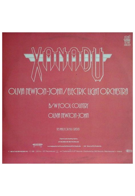 OLIVIA NEWTON JOHN/ELECTRIC LIGHT ORCHESTRA  - XANADU | 12'' MAXI SINGLE USADO-1