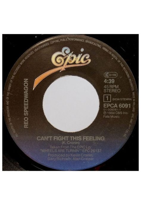REO SPEEDWAGON - CAN'T FIGHT THIS FEELING | 7" SINGLE USADO-2