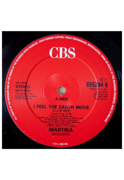 MARTIKA - I FEEL THE EARTH MOVE | 12" MAXI SINGLE VINILO USADO-2