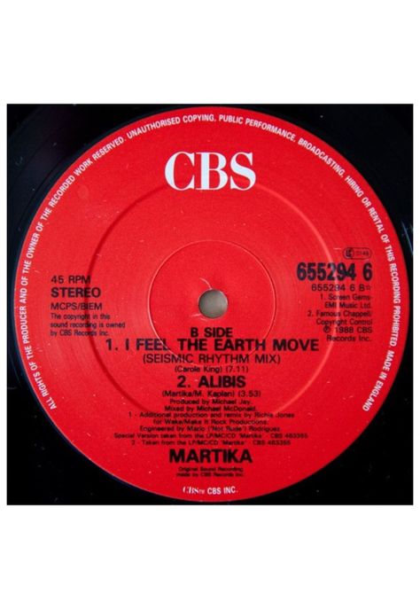 MARTIKA - I FEEL THE EARTH MOVE | 12" MAXI SINGLE VINILO USADO-3