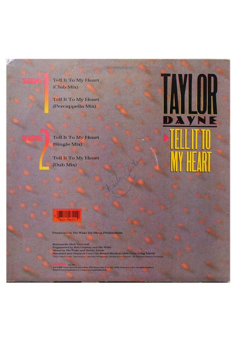 TAYLOR DAYNE  - TELL IT TO MY HEART | 12" MAXI SINGLE USADO-1