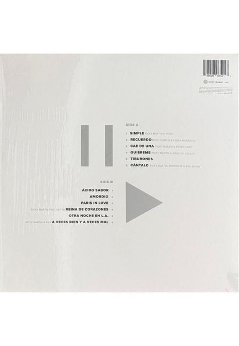 RICKY MARTIN - PAUSA & PLAY (WHITE VINYL/SPLATTER) | VINILO-1