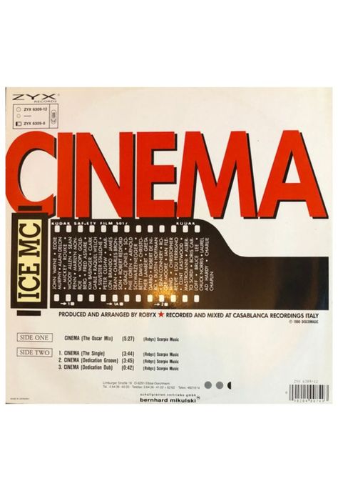 ICE MC - CINEMA | 12" MAXI SINGLE USADO-1