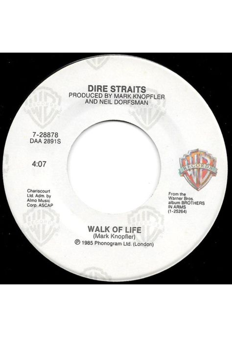 DIRE STRAITS - WALK OF LIFE | 7" SINGLE VINILO USADO-2