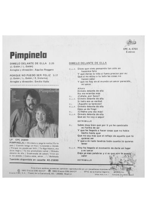 PIMPINELA - DIMELO DELANTE DE ELLA | 7" SINGLE VINILO USADO-1