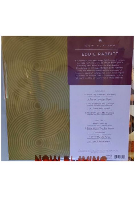EDDIE RABBITT - NOW PLAYING (GRAPE VINYL) | VINILO-1