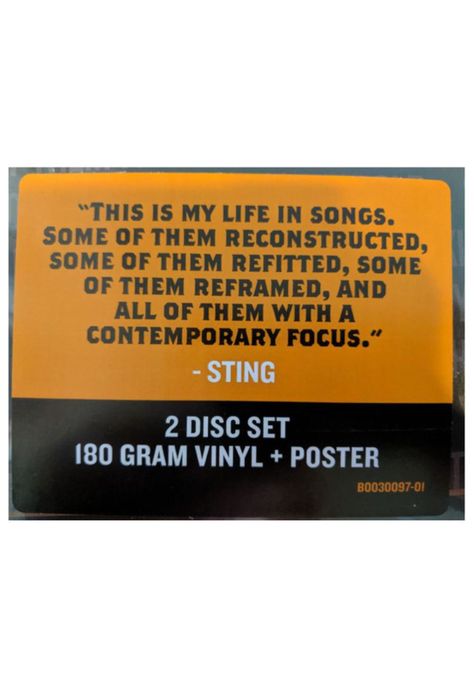 STING - MY SONGS (2LP)(WITH POSTER) | VINILO-2