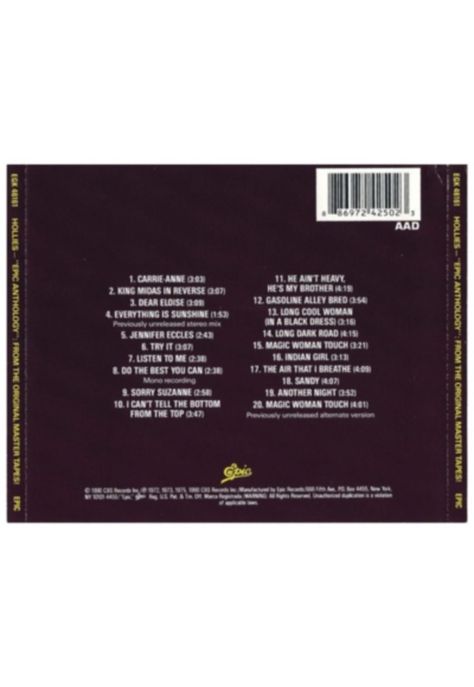 THE HOLLIES - EPIC ANTHOLOGY CD-1