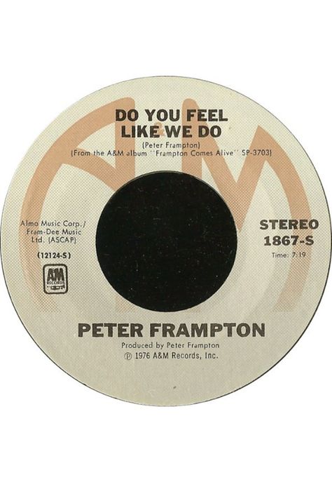 PETER FRAMTOM - DO YOU FEEL LIKE WE DO | 7" SINGLE VINILO USADO-0