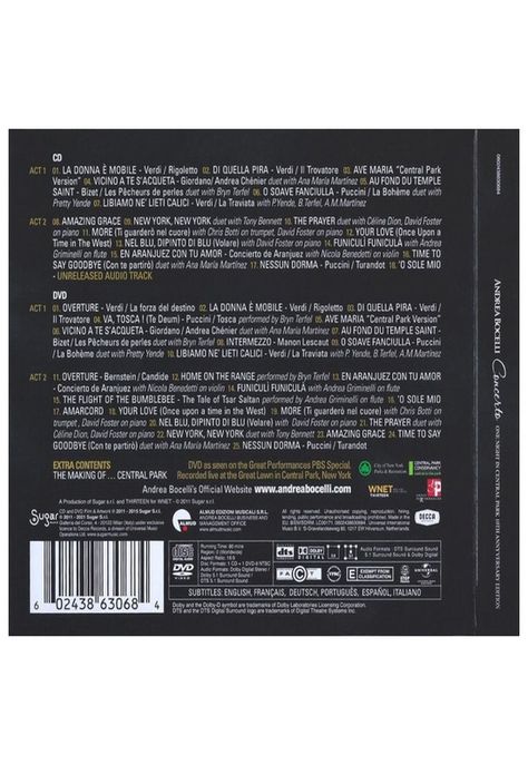 ANDREA BOCELLI - CONCERTO ONE NIGHT IN CENTRAL PARK (10TH ANNIVERSARY EDITION (CD+DVD) | CD-0