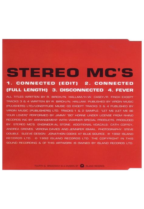 STEREO MC'S - CONNECTED | CD SINGLE USADO-1