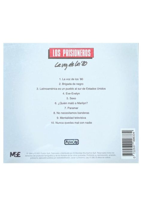 LOS PRISIONEROS - LA VOZ DE LOS 80'S (REMASTERIZADO) | CD-1