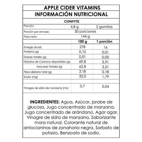 Vitamina Apple Cider salud intestinal 1mes - GumiBears-2