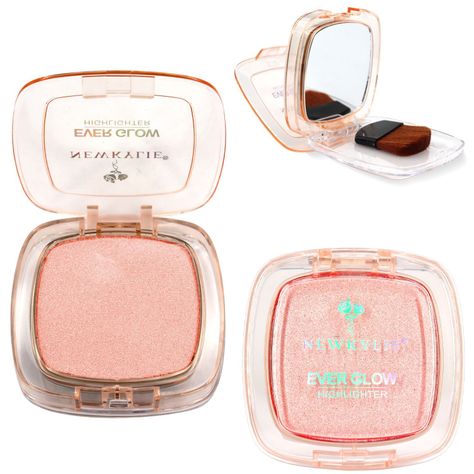 Iluminador En Polvo Glow Brocha Espejo Maquillaje Rosa-1