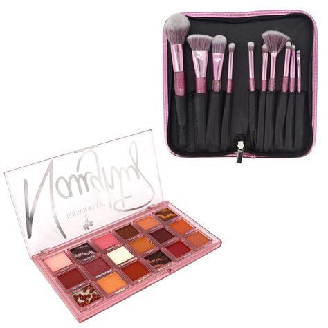 Set Paleta Sombras Ojos Tono Naughty Red y brochas Estuche-0