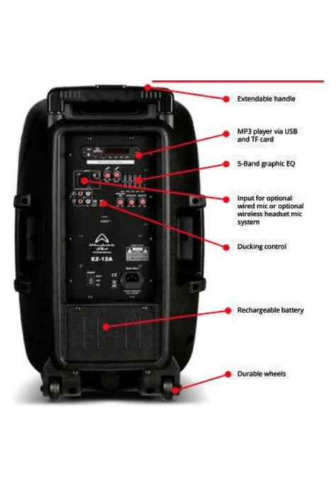 Caja acústica activa portátil Wharfedale EZ15A B 15 Banda B-4
