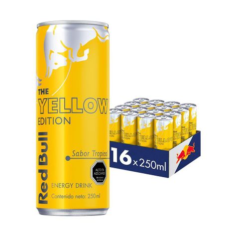 Red Bull Bebida Energética Pack 16 Latas Tropical 250Ml-0