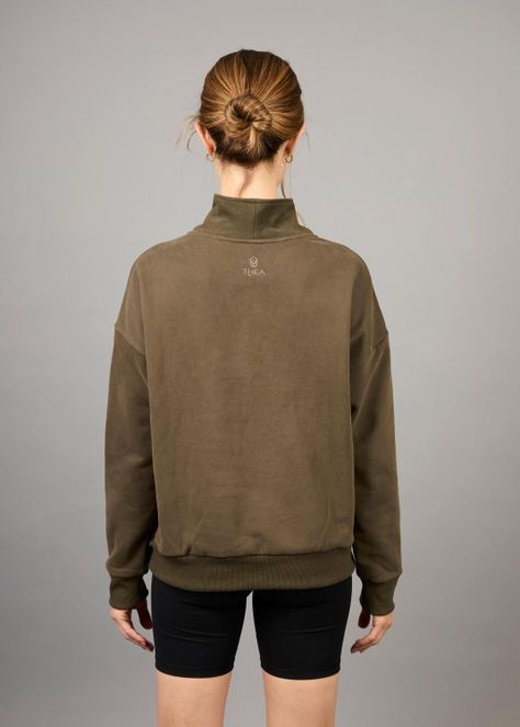 Poleron Half Zip Nott Verde Musgo-1