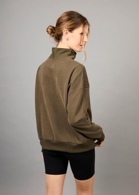 Poleron Half Zip Nott Verde Musgo-2
