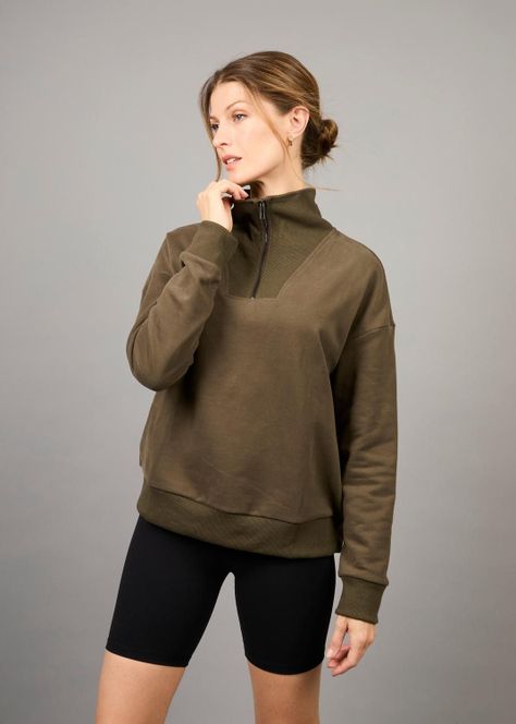 Poleron Half Zip Nott Verde Musgo-4