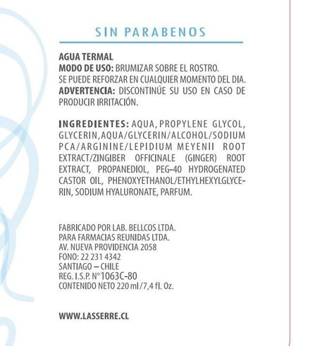 Agua Termal 500 ml Acido Hialuronico Lasserre Cosmetique-1