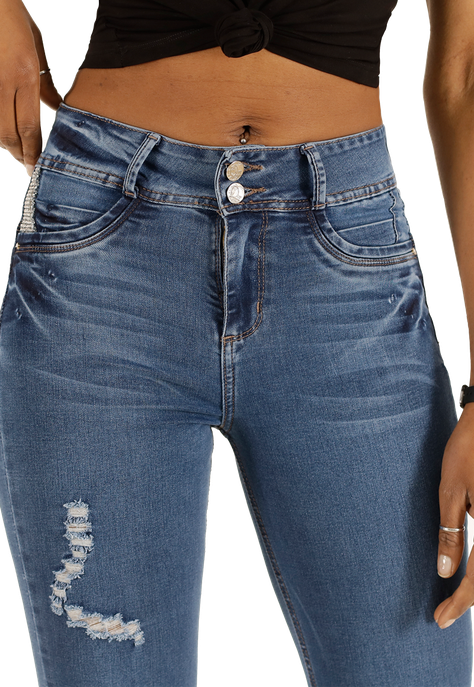 Jeans One World Vivian Strass Formato Para Mujeres Altas-2
