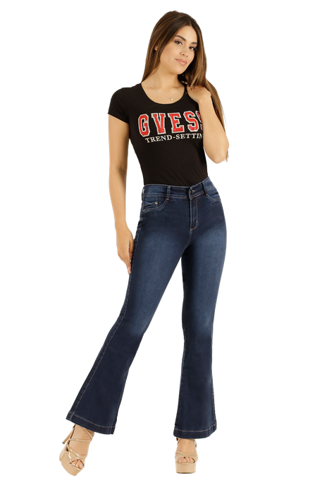 Jeans One World Jennifer Flare Blue Mujer-0